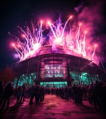 fireworks in the city