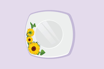 Modern ceramic kitchen utensils concept. Colored flat vector illustration isolated. 