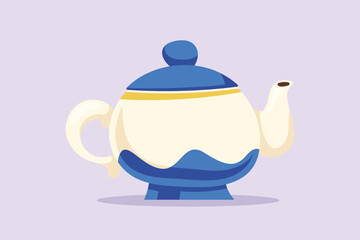 Modern ceramic kitchen utensils concept. Colored flat vector illustration isolated. 