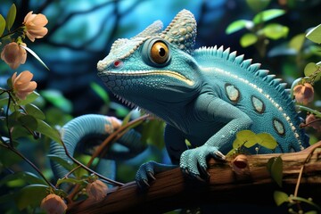 Fototapeta premium iguana on tree
