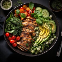 grilled chicken with vegetables