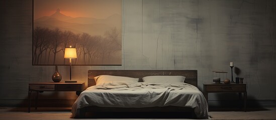 Blur background and table top in bedroom.