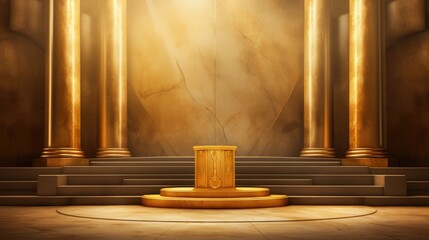 podium background, gold color