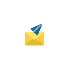 mail send flat Icon, Logo, and illustration Vector