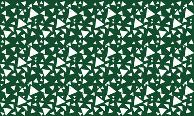 irregular abstract seamless pattern.  white triangle seamless pattern on green background