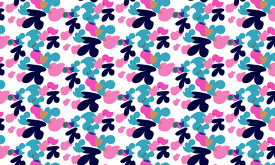 simple abstract contemporary seamless pattern.  irregular colorful flower shape texture.