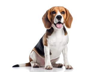 Cute Beagle puppy isolated on white background. 