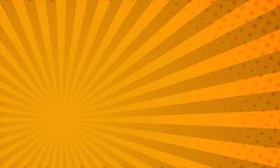 Obraz premium abstract pop art background in bright yellow and retro. comic pattern cartoon style with starbust and halftone pattern. sunburst vector illustration ideal for comic text, wallpapers, designs and more.