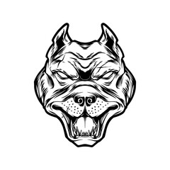 Bulldog head mascot. Vector illustration for t-shirt and other uses.