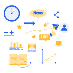 Marketing concept vector illustration. Modern flat vector illustration in solid colors with business theme.