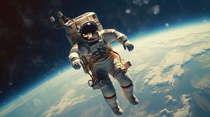 Fototapeta premium Astronaut Floating in Celestial Cosmos