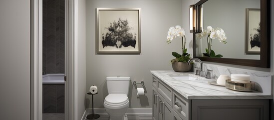 Bathroom shared by Jack and Jill in a new house.