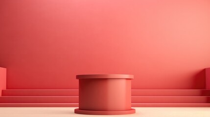 podium background with solid color in studio