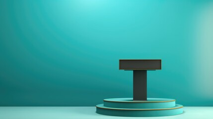 podium background with solid color in studio
