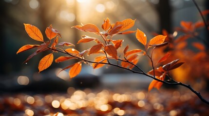 autumn leaves in the sun