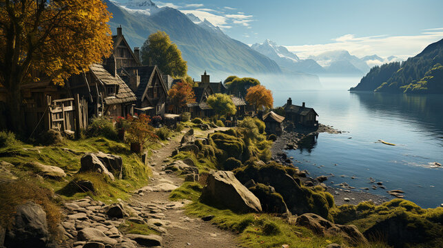 photo of a viking village