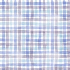 Blue Gray Gingham Check Hand Drawn Background