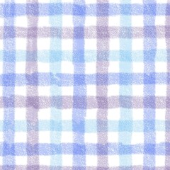 Blue Gray Gingham Check Hand Drawn Background