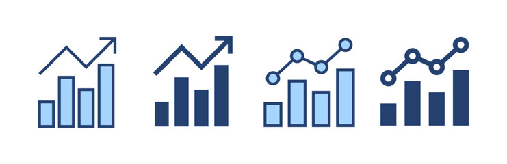 Growing graph icon vector. Chart sign and symbol. diagram icon