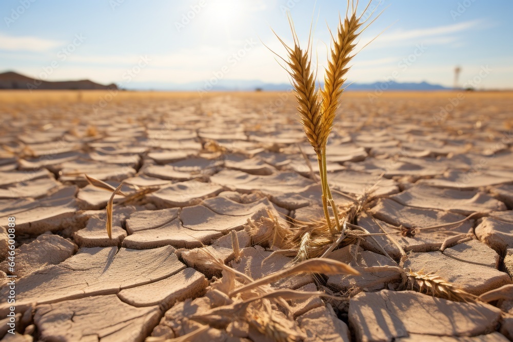 Poster drought and crop failure. the concept of hunger and food security of the planet. background
