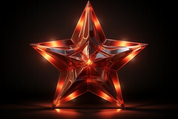 Glowing star. Merry christmas and happy new year concept