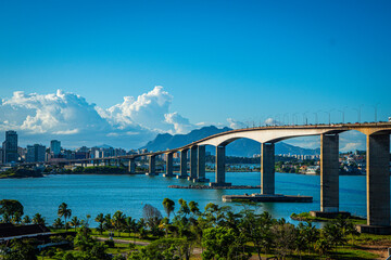 Terceira Ponte (Third Bridge) located in Espírito Santo State, Brazil. Bridge that connects the capital Vitória to the city of Vila Velha.