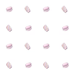 Plexiglas keuken achterwand Macarons Seamless pattern with watercolor macarons