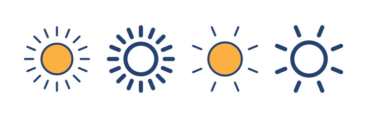 Sun icon vector. Brightness sign and symbol