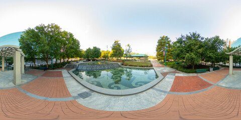 Centennial Olympic Park in Atlanta GA USA shot with a 360 vr equirectangular camera