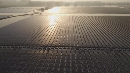 The 40-megawatt solar facility in China’s Anhui province is built on flooded coal mines