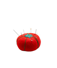 Tomato pin cushion on a transparent background 