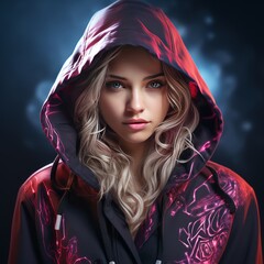Woman in a hoodie
