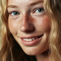 Smiling girl with freckles