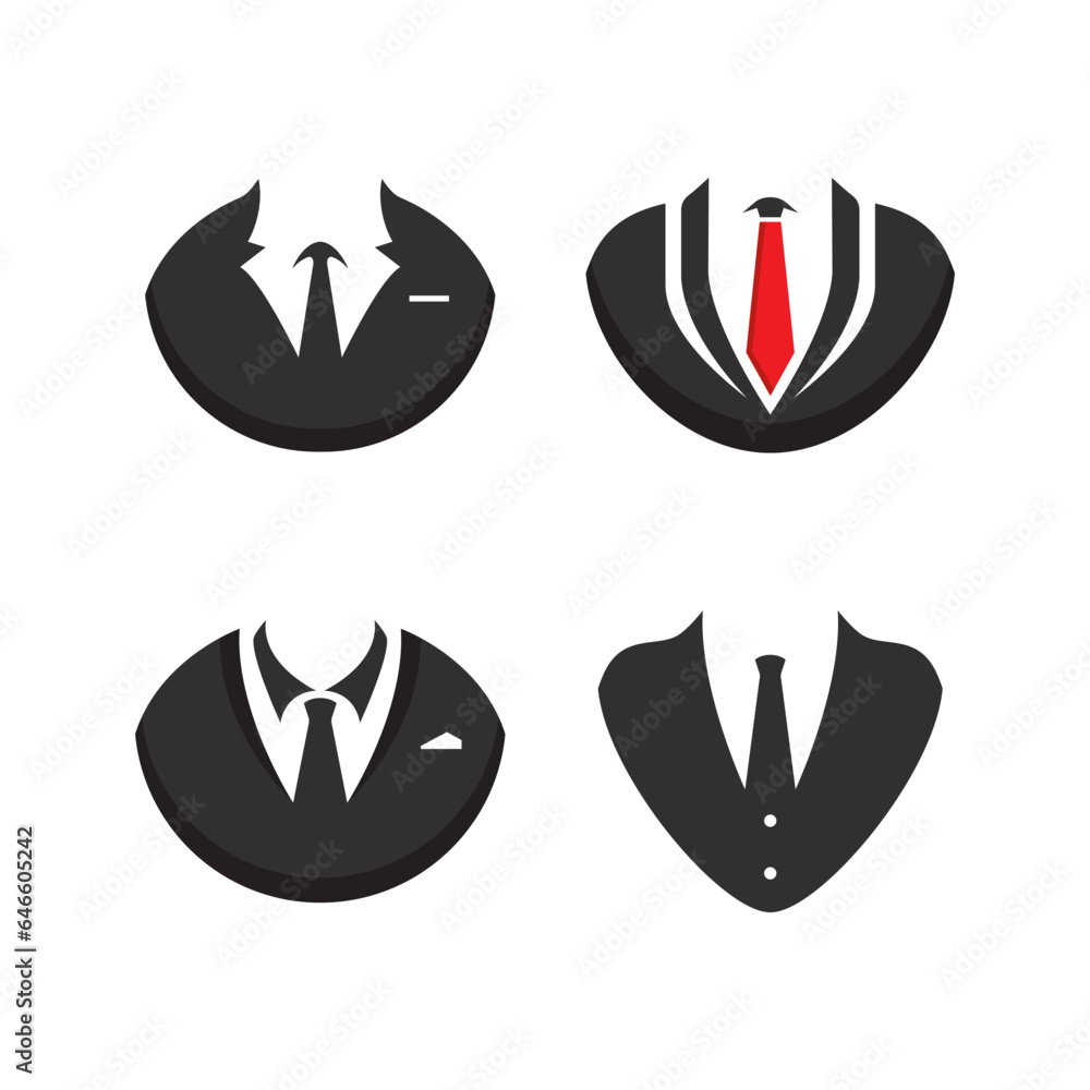 Wall mural suit and tie vector logo icon illustration