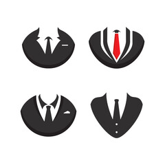 suit and tie vector logo icon illustration