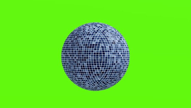 3D animation - rotating tile floor ball isolated on white background.