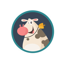 vector cute cow logo cartoon vector icon illustration
