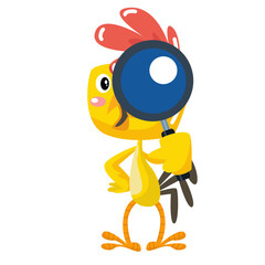 vector cute chick detective cartoon vector icon illustration