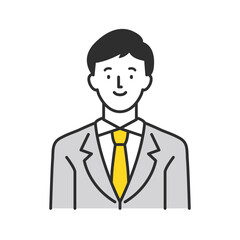 ビジネスパーソン男性の上半身　イメージイラスト