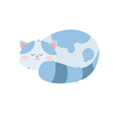 Cute cat sleeping  cartoon vector icon illustration