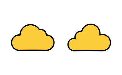Cloud icon set for web and mobile app. cloud sign and symbol