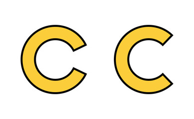 Copyright icon set for web and mobile app. copyright sign and symbol