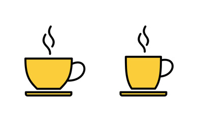 coffee cup icon set for web and mobile app. cup a coffee sign and symbol