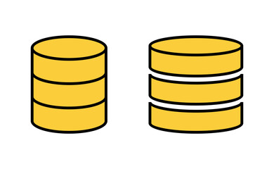 Database icon set for web and mobile app. database sign and symbol