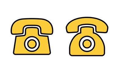 Telephone icon set for web and mobile app. phone sign and symbol