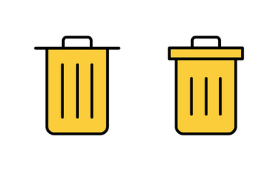 Trash icon set for web and mobile app. trash can icon. delete sign and symbol.