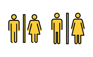 Toilet icon set for web and mobile app. Girls and boys restrooms sign and symbol. bathroom sign. wc, lavatory