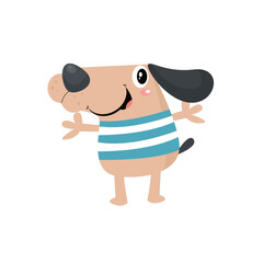 vector cute dog cartoon vector icon illustration