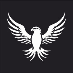 Minimalist eagle symbol in vector. 
