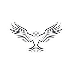 Minimalist eagle symbol in vector. 